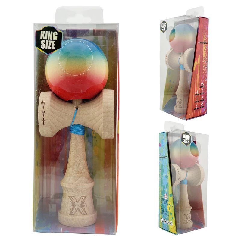 Jucarii, Copii si Bebe - Jucarii si jocuri - Jucarii & jocuri educative - Jucarii interactive - Kendama Flippy X Originala, Big Cups V2, Super Sticky, Rulment Metalic, Rosu/Galben/Albastru - Infinity.ro