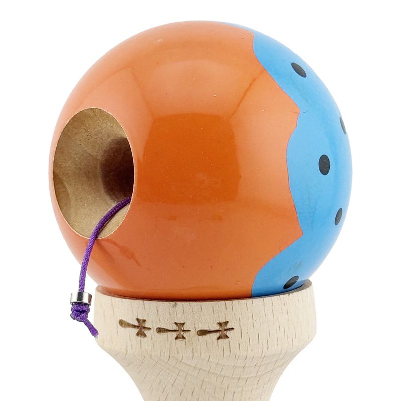 Jucarii, Copii si Bebe - Jucarii si jocuri - Jucarii & jocuri educative - Jucarii interactive - Jucarie Kendama X, Profesionala, Big Cups V2, Super Sticky, 18 cm, Albastru/Portocaliu - Infinity.ro