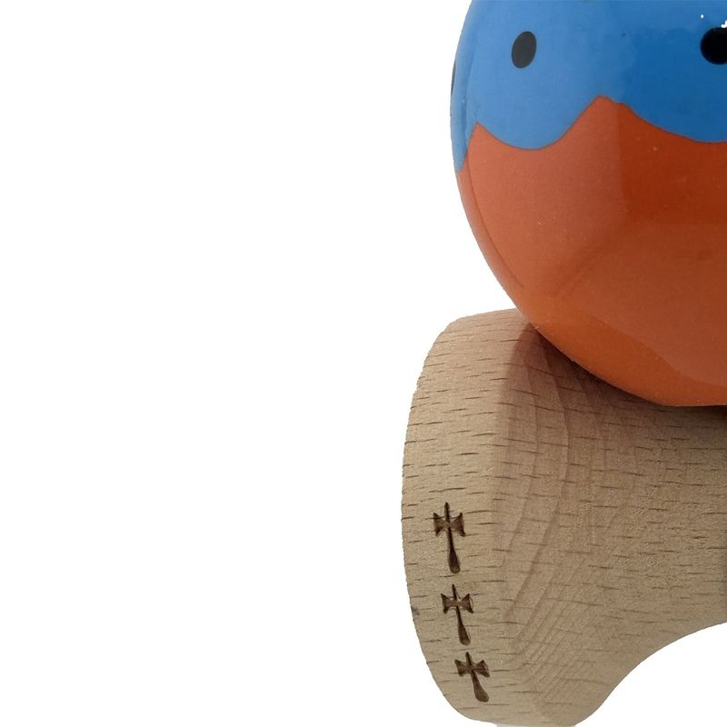 Jucarii, Copii si Bebe - Jucarii si jocuri - Jucarii & jocuri educative - Jucarii interactive - Jucarie Kendama X, Profesionala, Big Cups V2, Super Sticky, 18 cm, Albastru/Portocaliu - Infinity.ro