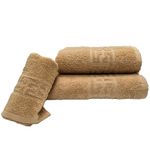 Casa si Gradina - Textile si covoare - Textile baie - Prosoape - Set 3 prosoape baie Greek Border Jacquard Plush Luxury - 100% Bumbac, 500g/mp, cappuccino - Infinity.ro