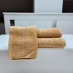 Casa si Gradina - Textile si covoare - Textile baie - Prosoape - Set 3 prosoape baie Greek Border Jacquard Plush Luxury - 100% Bumbac, 500g/mp, cappuccino - Infinity.ro