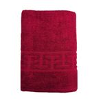 Casa si Gradina - Textile si covoare - Textile baie - Prosoape - Set 3 prosoape baie Greek Border Jacquard Plush Luxury - 100% Bumbac, 500g/mp, burgundy - Infinity.ro