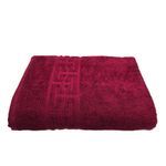 Casa si Gradina - Textile si covoare - Textile baie - Prosoape - Set 3 prosoape baie Greek Border Jacquard Plush Luxury - 100% Bumbac, 500g/mp, burgundy - Infinity.ro