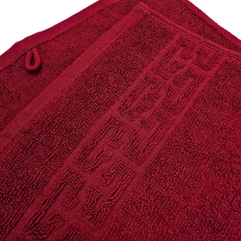 Casa si Gradina - Textile si covoare - Textile baie - Prosoape - Set 3 prosoape baie Greek Border Jacquard Plush Luxury - 100% Bumbac, 500g/mp, burgundy - Infinity.ro