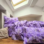 Casa si Gradina - Textile si covoare - Lenjerii de pat - Seturi de lenjerie - Lenjerie de pat 4 piese, 2 persoane, tesatura clasica neteda, 100% bumbac, decor floral - 05 - Infinity.ro