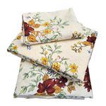 Casa si Gradina - Textile si covoare - Lenjerii de pat - Seturi de lenjerie - Lenjerie de pat 4 piese, 2 persoane, tesatura clasica neteda, 100% bumbac, decor floral - 09 - Infinity.ro
