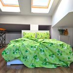 Casa si Gradina - Textile si covoare - Lenjerii de pat - Seturi de lenjerie - Lenjerie de pat 4 piese, 2 persoane, tesatura clasica neteda, 100% bumbac, decor floral - 13 - Infinity.ro