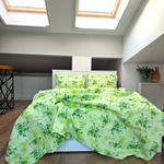Casa si Gradina - Textile si covoare - Lenjerii de pat - Seturi de lenjerie - Lenjerie de pat 4 piese, 2 persoane, tesatura clasica neteda, 100% bumbac, decor floral - 16 - Infinity.ro