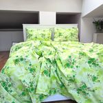Casa si Gradina - Textile si covoare - Lenjerii de pat - Seturi de lenjerie - Lenjerie de pat 4 piese, 2 persoane, tesatura clasica neteda, 100% bumbac, decor floral - 16 - Infinity.ro