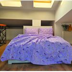 Casa si Gradina - Textile si covoare - Lenjerii de pat - Seturi de lenjerie - Lenjerie de pat 4 piese, 2 persoane, tesatura clasica neteda, 100% bumbac, decor floral - 17 - Infinity.ro