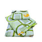 Casa si Gradina - Textile si covoare - Lenjerii de pat - Seturi de lenjerie - Lenjerie de pat 4 piese, 2 persoane, tesatura clasica neteda, 100% bumbac, decor geometric- 19 - Infinity.ro