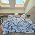 Casa si Gradina - Textile si covoare - Lenjerii de pat - Seturi de lenjerie - Lenjerie de pat 4 piese, 2 persoane, tesatura clasica neteda, 100% bumbac, decor floral - 26 - Infinity.ro