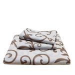 Casa si Gradina - Textile si covoare - Lenjerii de pat - Seturi de lenjerie - Lenjerie de pat 4 piese, 2 persoane, tesatura clasica neteda, 100% bumbac, decor floral - 29 - Infinity.ro