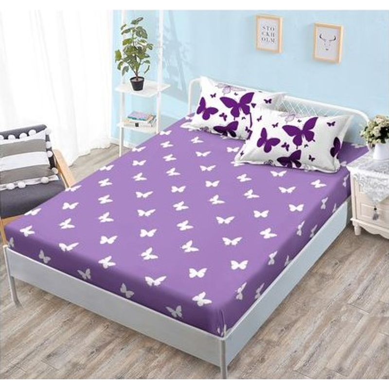 Casa si Gradina - Textile si covoare - Lenjerii de pat - Seturi de lenjerie - Lenjerie de pat 6 piese finet gros cu elastic, XXL - Model fluturi, YoYo, 05 - Infinity.ro