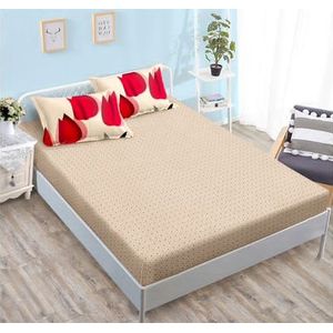 Lenjerie de pat 6 piese finet gros cu elastic, XXL - Model floral, YoYo, 07