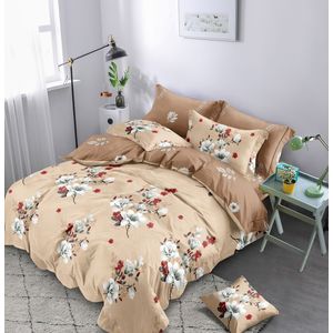 Lenjerie de pat 6 piese finet gros cu elastic, XXL - Model floral, YoYo, 15 - Marketplace online - Infinity.ro