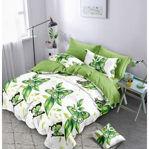 Lenjerie de pat 6 piese finet gros cu elastic, XXL - Model fluturi, YoYo, 16