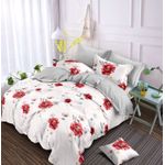 Casa si Gradina - Textile si covoare - Lenjerii de pat - Seturi de lenjerie - Lenjerie de pat 6 piese finet gros cu elastic, XXL - Model floral, YoYo, 19 - Infinity.ro