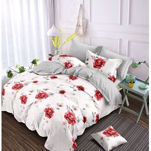 Lenjerie de pat 6 piese finet gros cu elastic, XXL - Model floral, YoYo, 19 - Marketplace online - Infinity.ro