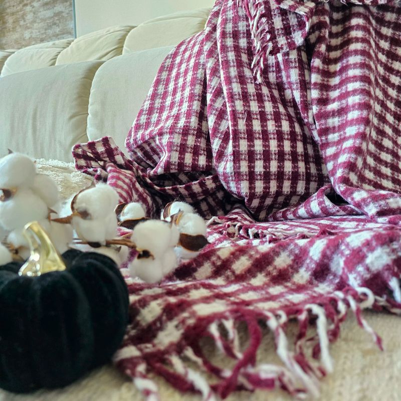 Casa si Gradina - Textile si covoare - Pături și cuverturi - Cuverturi - Patura Kotonia Home - Sarra pentru pat dublu, dimensiunea 180x230 cm, bordo cu ciucuri - Infinity.ro