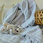 Casa si Gradina - Textile si covoare - Pături și cuverturi - Cuverturi - Patura Kotonia Home - Sarra pentru pat dublu, dimensiunea 180x230 cm, bleu cu ciucuri - Infinity.ro