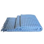 Casa si Gradina - Textile si covoare - Pături și cuverturi - Cuverturi - Patura Kotonia Home - Sarra pentru pat dublu, dimensiunea 180x230 cm, bleu cu ciucuri - Infinity.ro