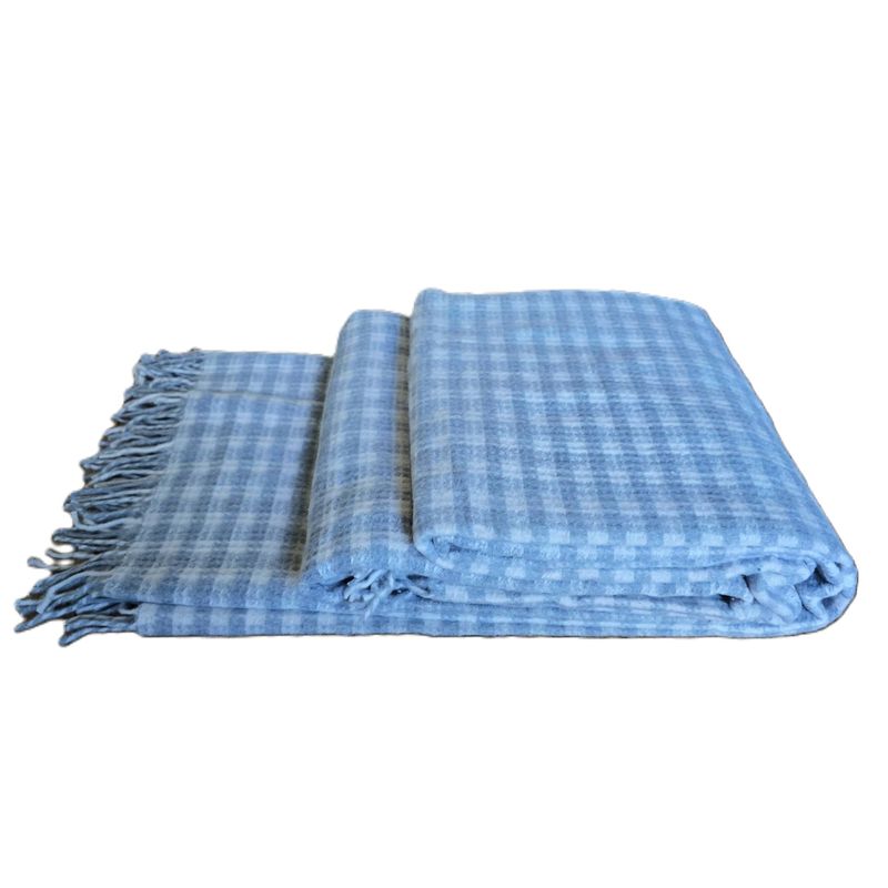 Casa si Gradina - Textile si covoare - Pături și cuverturi - Cuverturi - Patura Kotonia Home - Sarra pentru pat dublu, dimensiunea 180x230 cm, bleu cu ciucuri - Infinity.ro