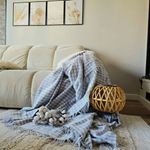 Casa si Gradina - Textile si covoare - Pături și cuverturi - Cuverturi - Patura Kotonia Home - Sarra pentru pat dublu, dimensiunea 180x230 cm, bleu cu ciucuri - Infinity.ro