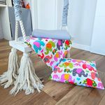 Casa si Gradina - Textile si covoare - Lenjerii de pat - Lenjerii copii - Set 3 piese patut ranforce, cearceaf pat 120×150 cm, husa elastic 60×120+15 cm si fata perna 40×40 cm, decor elefantei - Infinity.ro