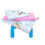 Casa si Gradina - Textile si covoare - Lenjerii de pat - Lenjerii copii - Set 3 piese patut ranforce, cearceaf pat 120×150 cm, husa elastic 60×120+15 cm, fata perna 40×40 cm, decor jucarii - Infinity.ro