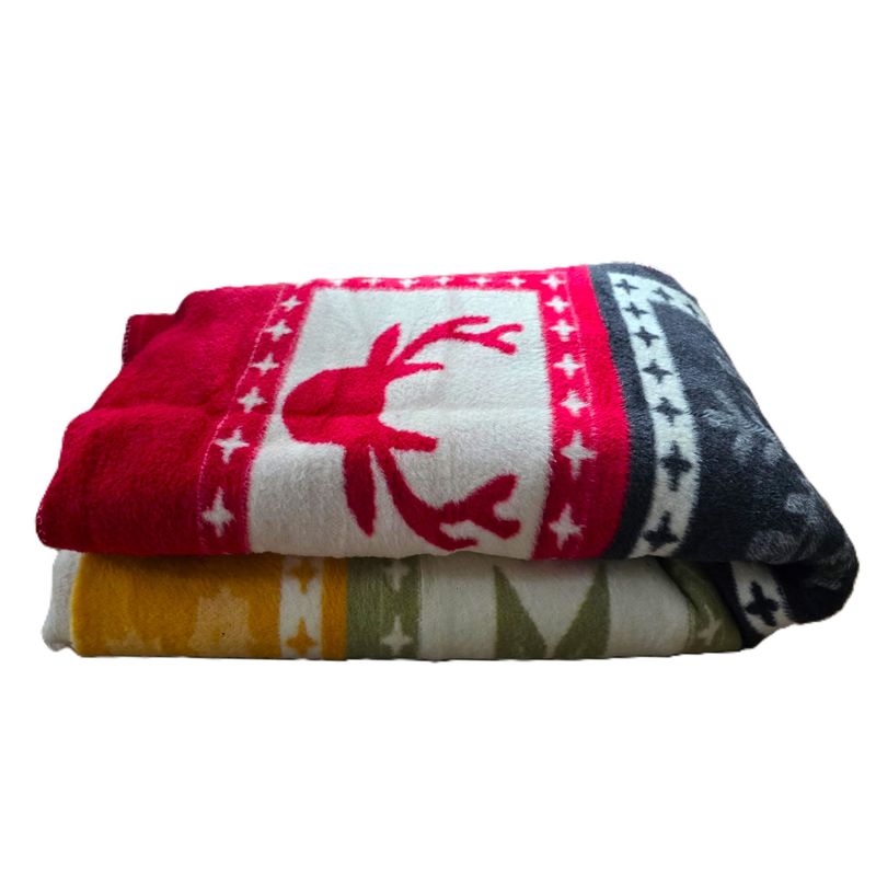 Casa si Gradina - Textile si covoare - Pături și cuverturi - Pături - Patura Vicuna - Decor Craciun, cu doua fete, dimensiunea 180x220 cm, multicolor - Infinity.ro