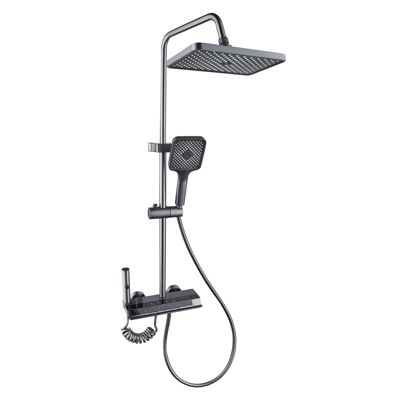 Casa si Gradina - Sanitare - Cazi si cabine de dus - Coloane si seturi de dus - Coloana de dus RAIZ Origins Flow, 4 functii, Afisaj digital, Jet reglabil, Presiune ridicata, Para de dus - Infinity.ro