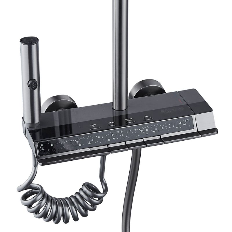 Casa si Gradina - Sanitare - Cazi si cabine de dus - Coloane si seturi de dus - Coloana de dus RAIZ Origins Flow, 4 functii, Afisaj digital, Jet reglabil, Presiune ridicata, Para de dus - Infinity.ro