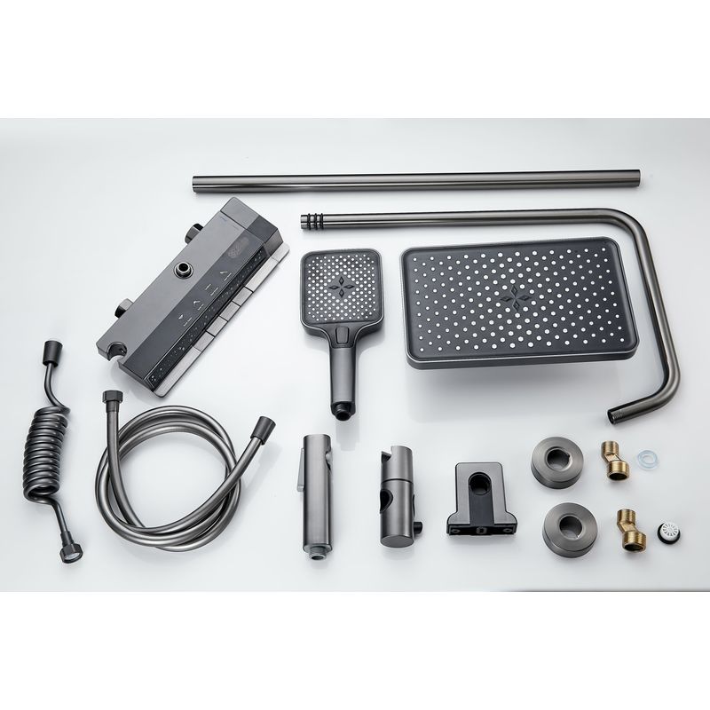 Casa si Gradina - Sanitare - Cazi si cabine de dus - Coloane si seturi de dus - Coloana de dus RAIZ Origins Flow, 4 functii, Afisaj digital, Jet reglabil, Presiune ridicata, Para de dus - Infinity.ro