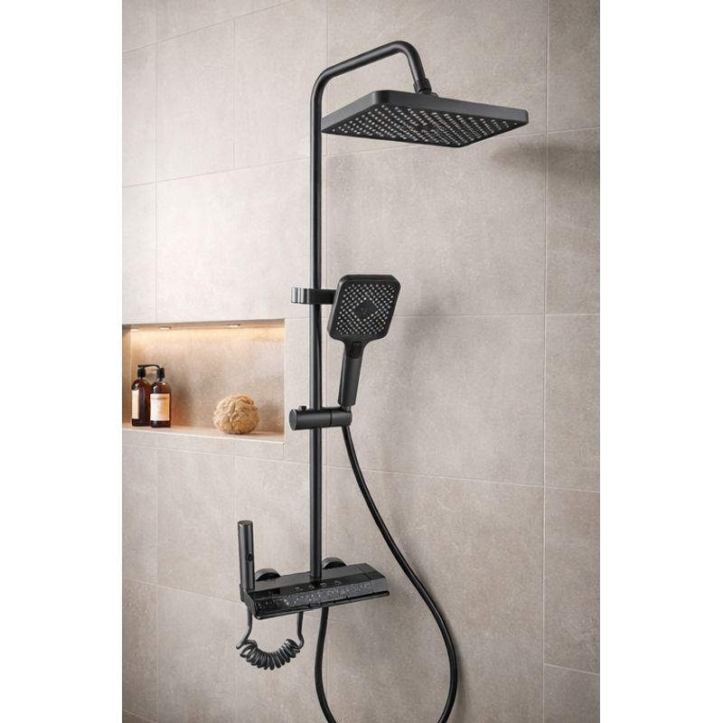 Casa si Gradina - Sanitare - Cazi si cabine de dus - Coloane si seturi de dus - Coloana de dus RAIZ Origins Flow, 4 functii, Afisaj digital, Jet reglabil, Presiune ridicata, Para de dus - Infinity.ro