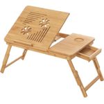 Casa si Gradina - Mobilier - Mese si birouri - Masute de cafea - Masa de pat pentru laptop, plabila si reglabila, bambus, 55x35x29 cm, maro - Infinity.ro