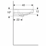 Casa si Gradina - Sanitare - Lavoar baie si accesorii - Lavoare si piedestale - Lavoar pe mobilier Geberit Smyle Square 60 cm - Infinity.ro