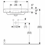 Casa si Gradina - Sanitare - Lavoar baie si accesorii - Lavoare si piedestale - Lavoar pe mobilier Geberit Smyle Square 60 cm - Infinity.ro