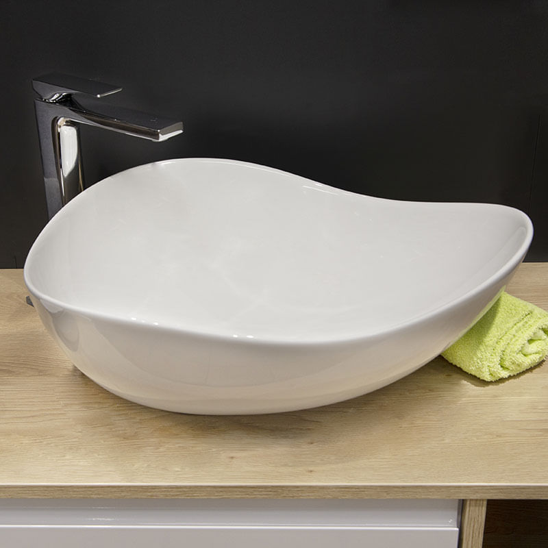 Casa si Gradina - Sanitare - Lavoar baie si accesorii - Lavoare si piedestale - Lavoar pe blat, Fluminia, Aloe-51, amorf, 51 x 40 cm, alb - Infinity.ro