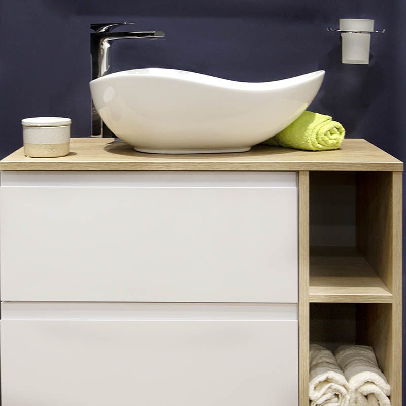 Casa si Gradina - Sanitare - Lavoar baie si accesorii - Lavoare si piedestale - Lavoar pe blat, Fluminia, Aloe-51, amorf, 51 x 40 cm, alb - Infinity.ro