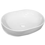 Casa si Gradina - Sanitare - Lavoar baie si accesorii - Lavoare si piedestale - Lavoar pe blat Fluminia, Odera, oval, 60 x 41.5 cm, alb - Infinity.ro