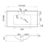 Casa si Gradina - Sanitare - Lavoar baie si accesorii - Lavoare si piedestale - Lavoar incastrat alb Fluminia Siena-100 101 cm - Infinity.ro