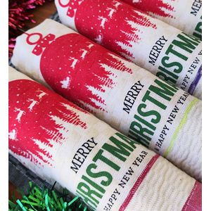 Set 2 prosoape bucatarie, Kotonia Home, ivoire/rosu/verde, 40x40cm