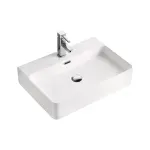 Casa si Gradina - Sanitare - Lavoar baie si accesorii - Lavoare si piedestale - Lavoar pe blat Fluminia Hermes alb 60 cm - Infinity.ro