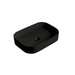 Casa si Gradina - Sanitare - Lavoar baie si accesorii - Lavoare si piedestale - Lavoar pe blat Fluminia Capri negru mat 55 cm - Infinity.ro