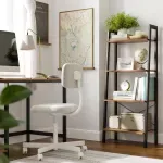 Casa si Gradina - Mobilier - Biblioteci si rafturi - Biblioteci - Biblioteca tip scara, cadru otel cu 4 polite din MDF, stil industrial, 56x34x138cm, maro rustic - Infinity.ro