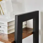 Casa si Gradina - Mobilier - Biblioteci si rafturi - Biblioteci - Biblioteca tip scara, cadru otel cu 4 polite din MDF, stil industrial, 56x34x138cm, maro rustic - Infinity.ro