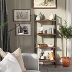 Casa si Gradina - Mobilier - Biblioteci si rafturi - Biblioteci - Biblioteca tip scara, cadru otel cu 4 polite din MDF, stil industrial, 56x34x138cm, maro rustic - Infinity.ro