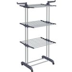 Market - Spalare si intretinere rufe - Uscatoare de rufe si accesorii - Uscator vertical pentru rufe, mobil si pliabil, cu doua umerase, 64x126x172 cm, sarcina 35kg - Infinity.ro