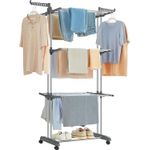 Market - Spalare si intretinere rufe - Uscatoare de rufe si accesorii - Uscator vertical pentru rufe, mobil si pliabil, cu doua umerase, 64x126x172 cm, sarcina 35kg - Infinity.ro